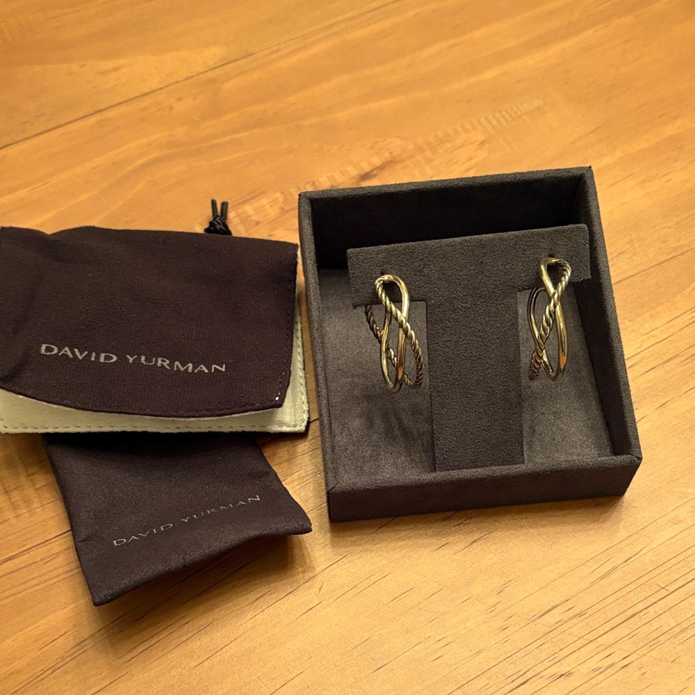 David Yurman Silver Twist Earrings